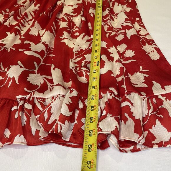 Johanna Ortiz X H&M Red Wild Roses Voluminous Satin Dress Kaftan Size XS - Picture 9 of 13